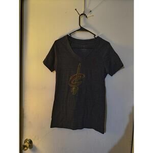 Adidas Cleveland Cavaliers V-Neck T Shirt Womens Size Large Gray With Logo